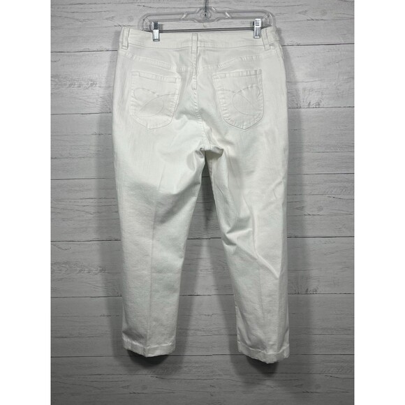 Chicos platinum womens white abolone jean size 2 short casual summer - Picture 2 of 5